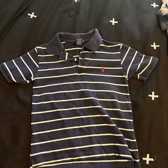 Classic Navy Striped Polo Shirt for Kids - Picture 1 of 1